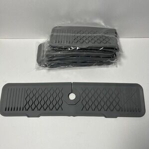 24in Silicone Faucet‎ Mat for Kitchen/bath Sink Splash Guard Soap SpongeDarkGray